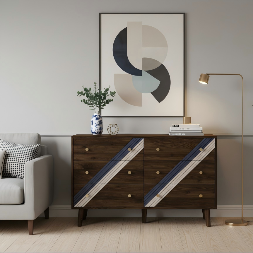 Harbor Sash 6-Drawer Cabinet